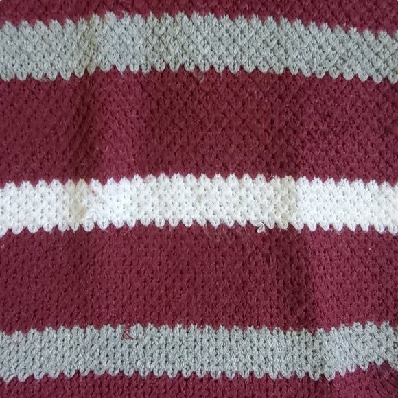 Cloud Chaser dark red, gray, white striped hooded top sz M - Picture 8 of 15